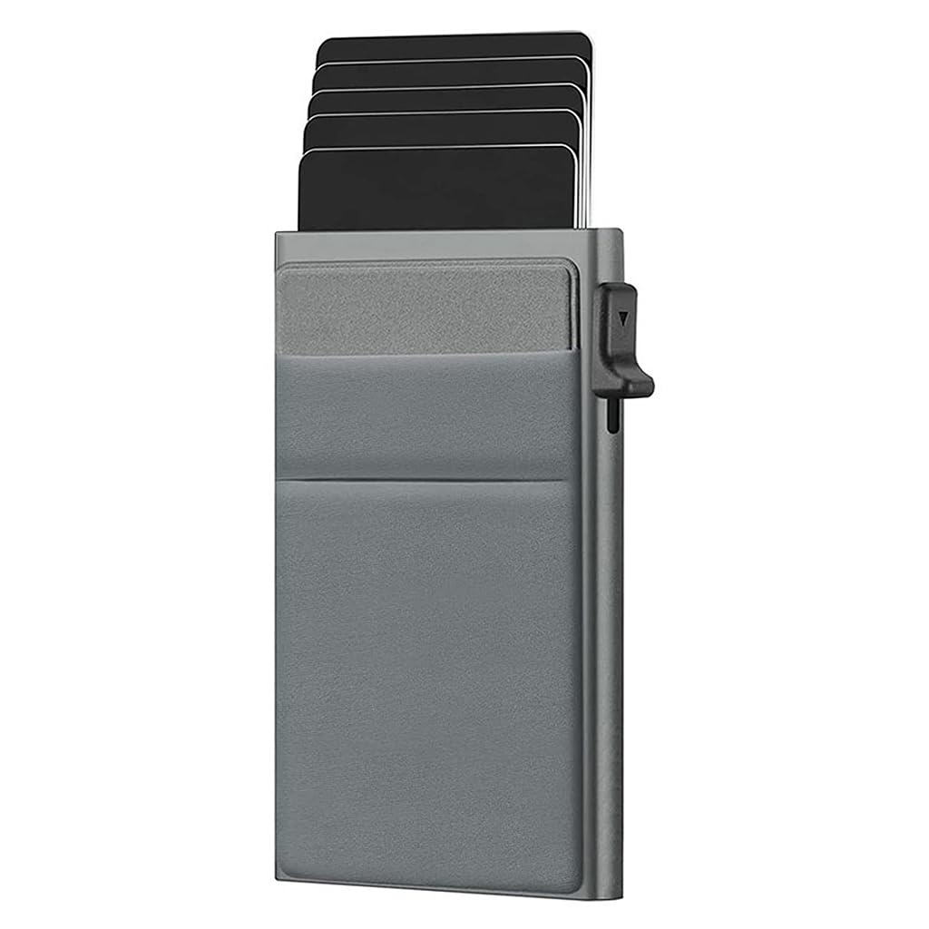 GUSTAVE Pop-up Card Holder for Men Multi Card Slots Design Push Up slim wallet with Cash Pouch RFID-Blocking Aluminum Card Wallet Travel Safe Card Case, Black GUSTAVE Pop-up Card Holder for Men Multi Card Slots Design Push Up slim wallet with Cash Pouch RFID-Blocking Aluminum Card Wallet Travel Safe Card Case, Black